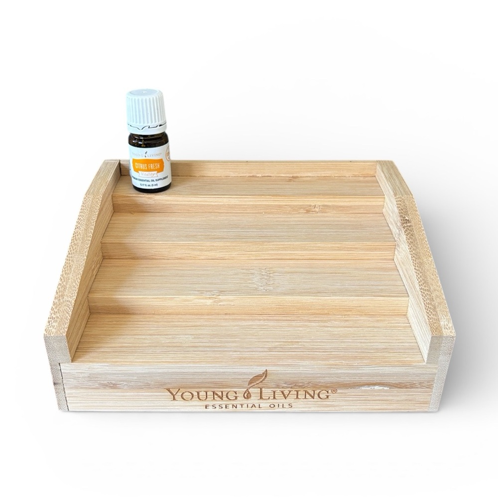 Young Living Tiered Bamboo Essential Oil Display Stand NWT